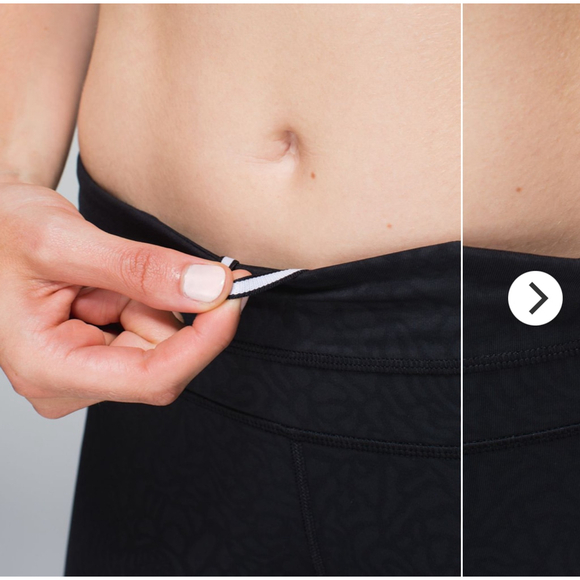 Women's Lululemon Inspire Crop II Petal Camo Embossed Black Capris Size 8 - Picture 8 of 10